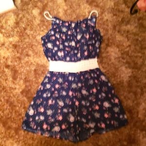 Romper, chocolate brand Size Small Navy w/flowers